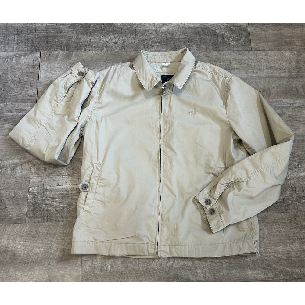 Lacoste Sport Coat Men's 54/6 Navy Khaki Brown Tan‎ Golf Bomber Utility Jacket